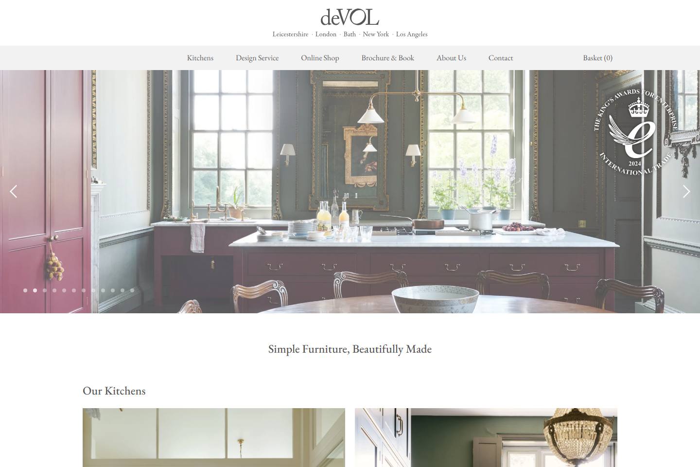 deVOL Kitchens homepage