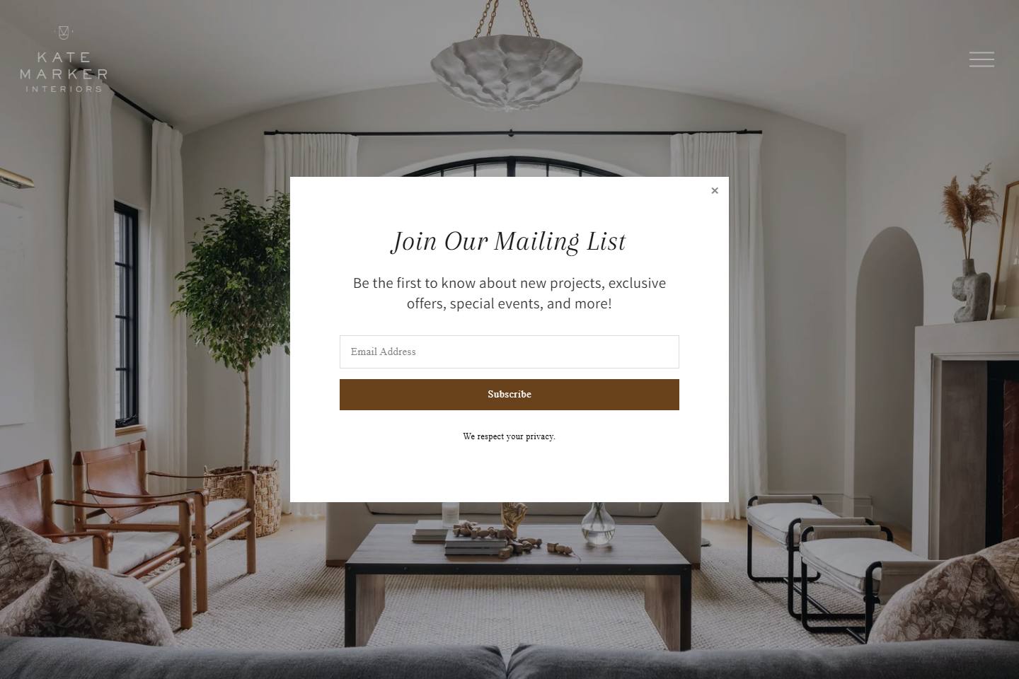 Kate Marker Interiors homepage